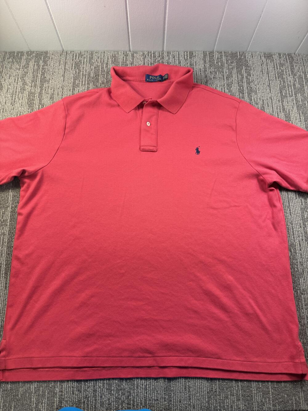 Polo Ralph Lauren Polo Shirt Mens Big 3X Red Pony Logo Short Sleeve Casual Knit